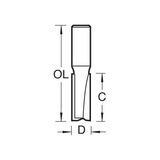 Trend 1/2" Two Flute Cutter 12mm 3/72X1/2TC