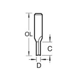 Trend 1/2" Two Flute Worktop Cutter 12.7mm 3/83X1/2TC