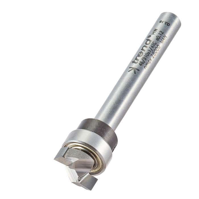 Trend 1/4&quot; Guided Profiler 12.7mm dia x 4mm cut 46/910X1/4TC
