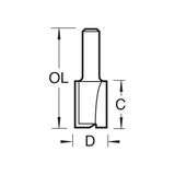 Trend 1/4" Two Flute Cutter 12mm 3/8X1/4TC