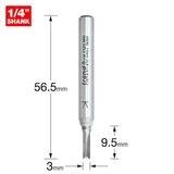 Trend 1/4" Two Flute Cutter 3mm C001AX1/4TC