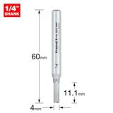 Trend 1/4" Two Flute Cutter 4mm C002X1/4TC
