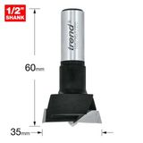 TREND 105/35X1/2TC HINGE SINKING MACHINE BIT 35MM DIAMETER X 1/2 SHANK