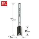 Trend 12mm Two Flute Cutter TR12X1/4TC