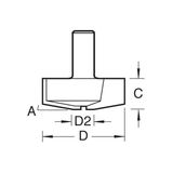 TREND 18/20X1/2TC PANEL BEVEL CUTTER 50MM DIAMETER