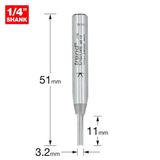 TREND 3/10X1/2TC TWO FLUTE CUTTER - 3.2MM DIAMETER