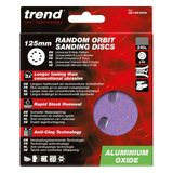 Trend Aluminium Oxide Random Orbital 8-Hole Sanding Disc 10pc 125mm 240 grit AB/125/240A
