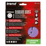 Trend Aluminium Oxide Random Orbital Sanding Disc 10pc 150mm 180 grit AB/150/180A