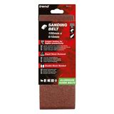 Trend Aluminium Oxide Sanding Belt 60 Grit 100mm x 610mm 3pc AB/B100/60A