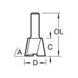 TREND C154X8MMTC DOVETAIL 6.0MM DIAMETER X 98 DEGREES TWO FLUTE