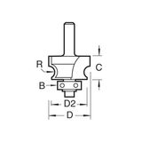 Trend C216X1/2TC 1/2" TCT Guided Corner Bead Router Cutter 9.5mm Radius
