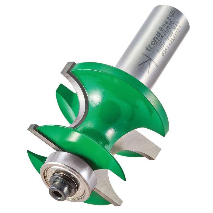 Trend C216X1/2TC 1/2&quot; TCT Guided Corner Bead Router Cutter 9.5mm Radius