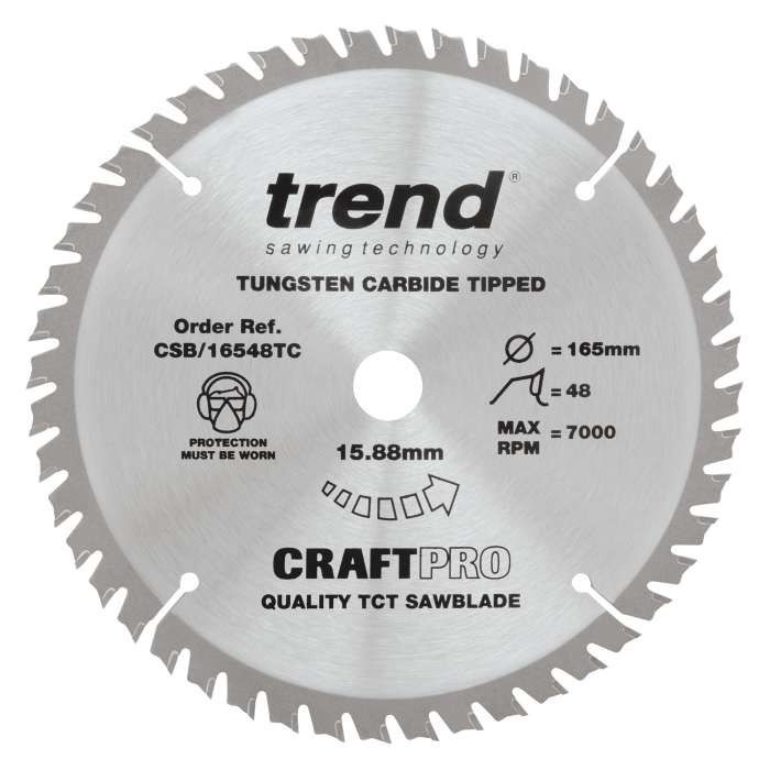 Trend Craft Pro 165mm Circular Saw Blade 48T CSB/16548TC