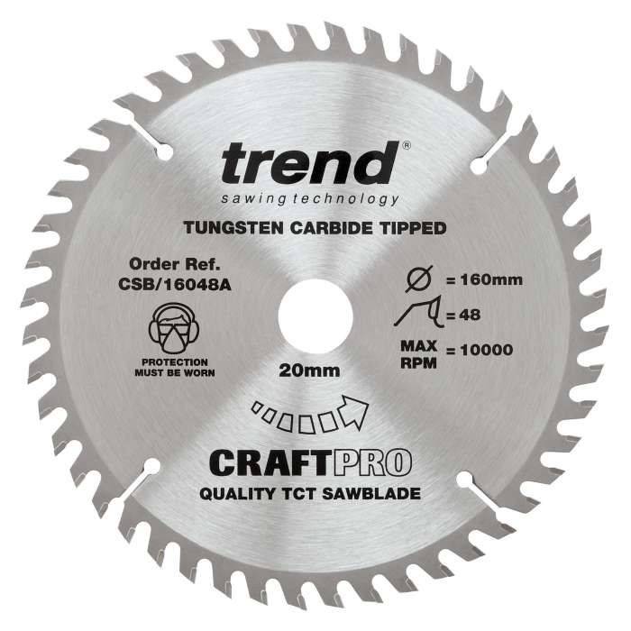 TREND CSB/16048A 160MM X 20MM X 48T CRAFT SAW BLADE