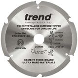 Trend PCD Fibre Cement Circular Saw Blade 216mm x 30mm x 6T PCD/FSB/2166