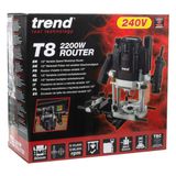 Trend T8EK 1/2in Dual Mode Plunge Router 2200W 240V With Carry Case