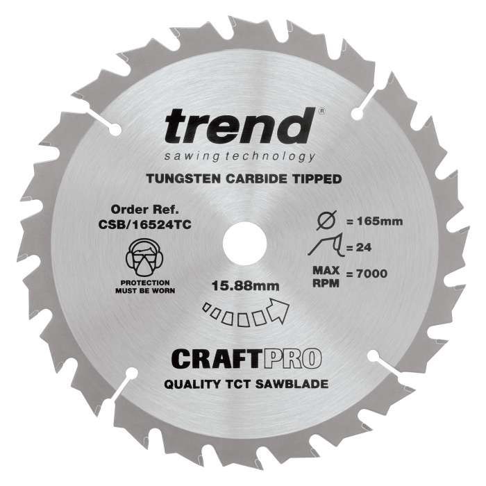 Trend Tungsten Carbide Tipped Sawblade CSB/16524TC