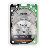 Trend Wood Circular Saw Blade 160mm x 20mm x 48T, 3 Pack CSB/160/3PK