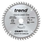 Trend Wood Circular Saw Blade 165mm x 20mm x 48T, 3 Pack CSB/165/3PK/A