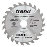Trend Wood Circular Saw Blade 184mm x 30mm x 24T CSB/18424A
