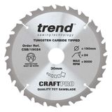 Trend Wood Circular Saw Blade 190mm x 30mm x 24/40/60T, 3 Pack CSB/190/3PK