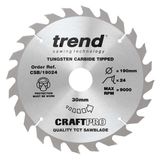 Trend Wood Circular Saw Blade 190mm x 30mm x 24T CSB/19024