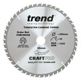 Trend Wood Circular Saw Blade 250mm x 30mm x 48/60/84T, 3 Pack CSB/250/3PK