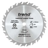 Trend Wood Cordless Circular Saw Blade 136mm x 10mm x 24T CSB/13624T