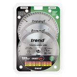 Trend Wood Cordless Circular Saw Blade 165mm x 20mm x 24/40/52T, 3 Pack CSB/165/3PK/B