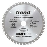 Trend Wood Cordless Circular Saw Blade 165mm x 20mm x 24/40T, 3 Pack CSB/165/3PK/C