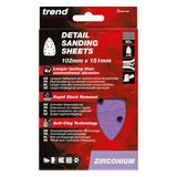 Trend Zirconium Detail sanding sheet 10pc 102mm x 151mm 80 grit AB/DET/80Z