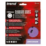 Trend Zirconium Random Orbital Sanding Disc 10pc 150mm 60 grit AB/150/60Z
