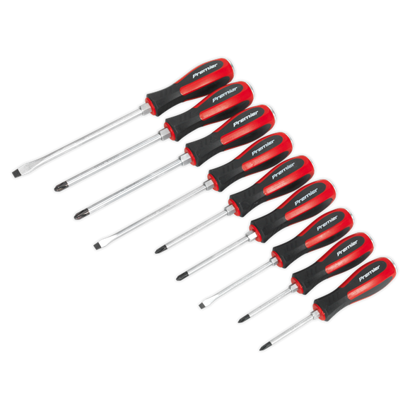Sealey AK4934 Screwdriver Set 9 Piece Hammer-Thru