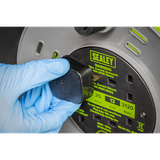 Sealey BCR25G 25m Cable Reel with Thermal Trip 4 x 230V - Hi-Vis Green