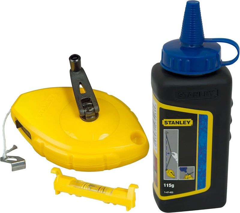 Stanley 0-47-465 Power Winder Chalk Line 30m Chalk &amp; Level STA047465