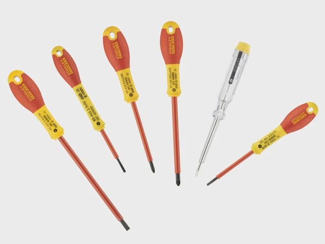 Stanley FatMax VDE Insulated Parallel &amp; Pozidriv Screwdriver Set of 6 STA065443