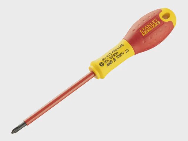 Stanley PH1 x 100mm FatMax VDE Insulated Screwdriver Phillips Tip STA065415
