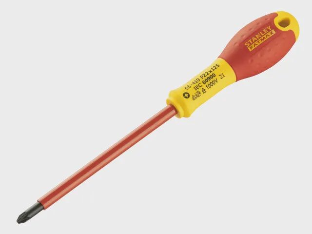 Stanley PZ2 x 125mm FatMax VDE Insulated Screwdriver Pozidriv Tip STA065419