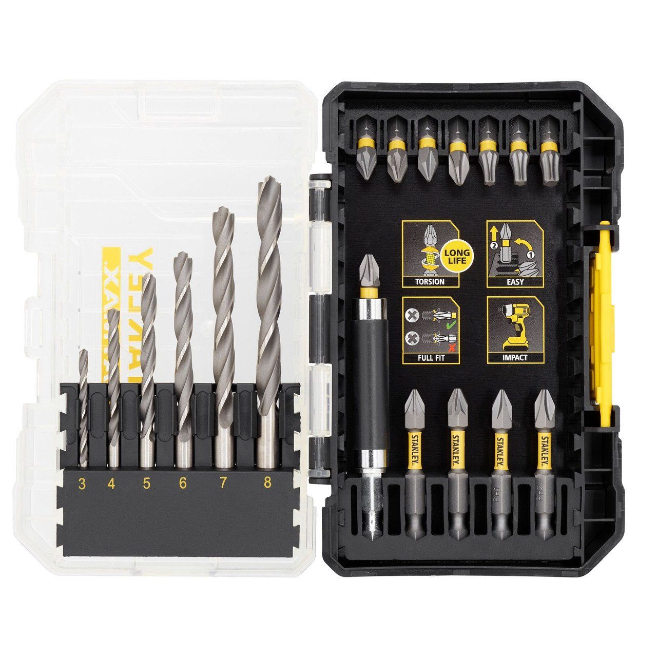 Stanley Screwdriver &amp; Drilling Bit Set 19 Pieces STA88554