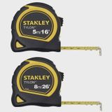 Stanley Tylon Tape Measure 5m/16ft & 8m/26ft Pack of 2 STA998985