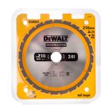 DeWalt 216mm 24T Construction Circular Saw Blade DT1952QZ