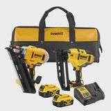 Dewalt DCK2046P2 18V Brushless Twin Pack Nailer with 2 x 5.0Ah Batteries Charger & Bag