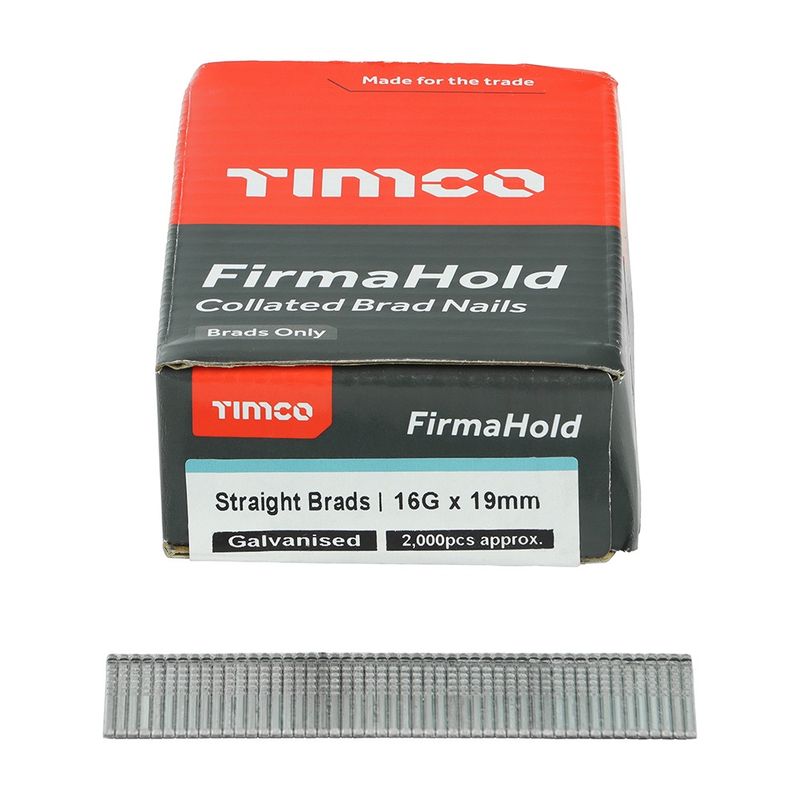 FirmaHold 19mm 16 Gauge 2000 Straight Collated Brad Nails BG1619
