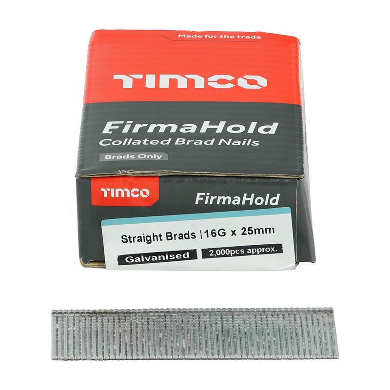 FirmaHold 25mm 16 Gauge 2000 Straight Collated Brad Nails BG1625