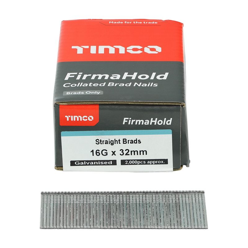 FirmaHold 32mm 16 Gauge 2000 Straight Collated Brad Nails BG1632