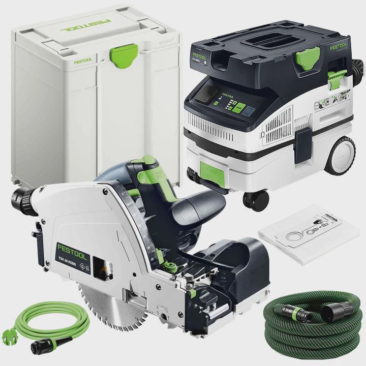 Festool TSV 60 KEBQ-Plus 230V GB Plunge-Cut Saw - 576733 With Mobile Dust Extractor 578315