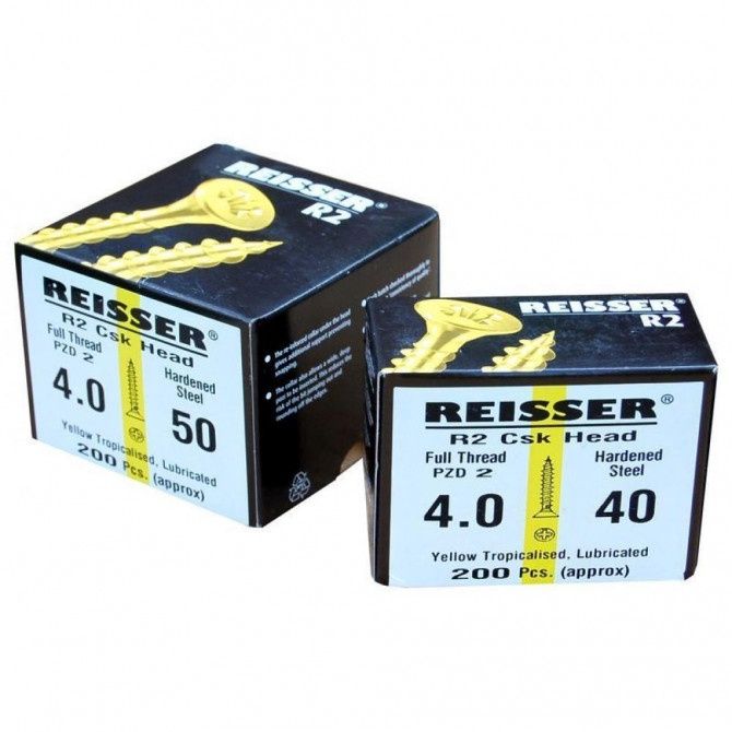 Reisser 9200S220400164 R2 Screws Csk Pzd Ft Yellow 4.0 X 16Mm Cp (Pack Of 200)