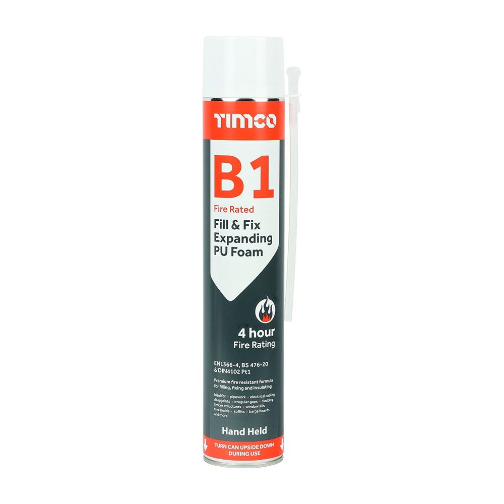 Timco 247704 Fix and Fill Expanding PU Foam (B1) - Hand Held 750ML