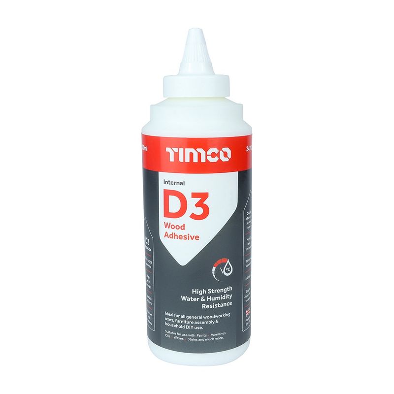 Timco 247458 D3 Wood Adhesive Resin Glue Bonding 500ml