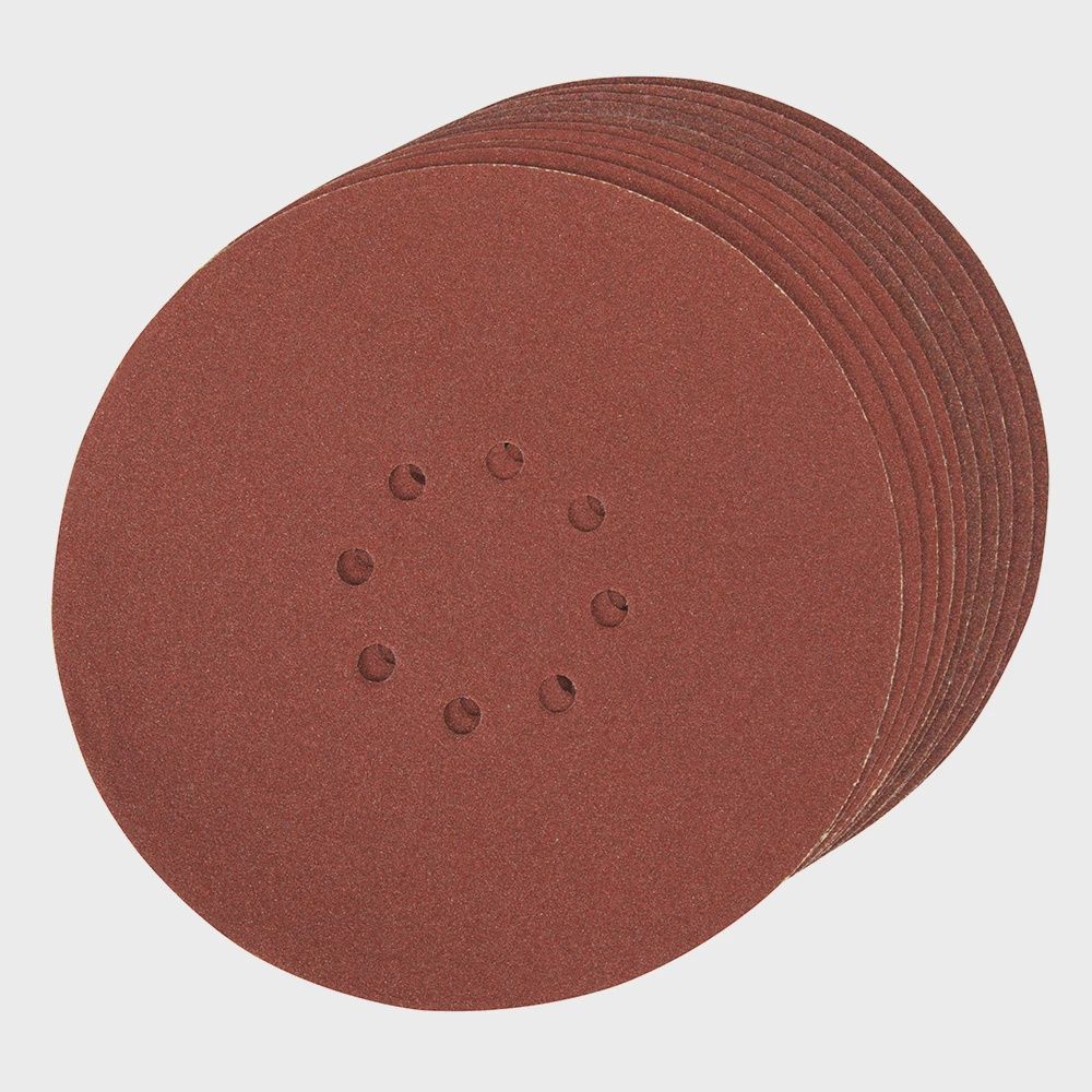 Silverline Hook & Loop Discs Punched 120 Grit 225mm 10pk